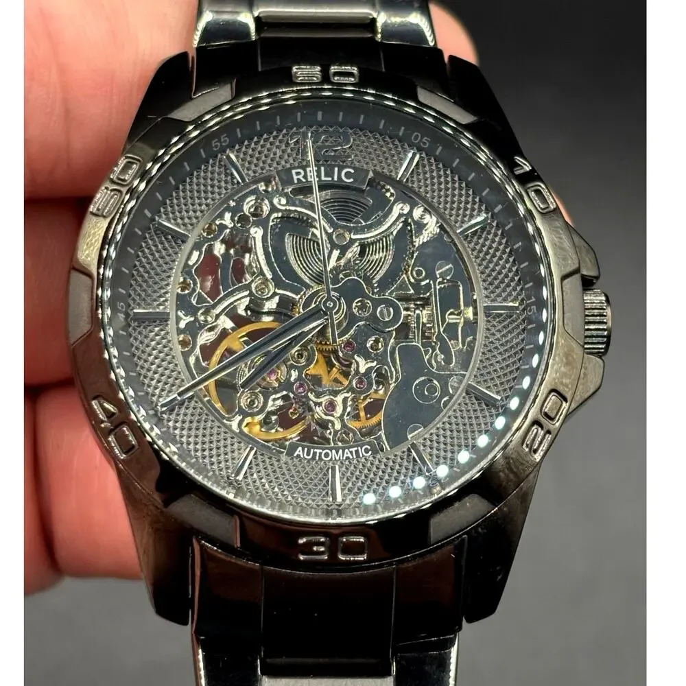 Relic by Fossil Brennan ZR11853 Automatic Skeleton Gunmetal Men’s Watch